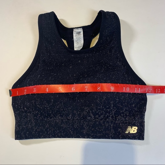 Med New Balance glittery black racerback sports bra - Picture 4 of 9